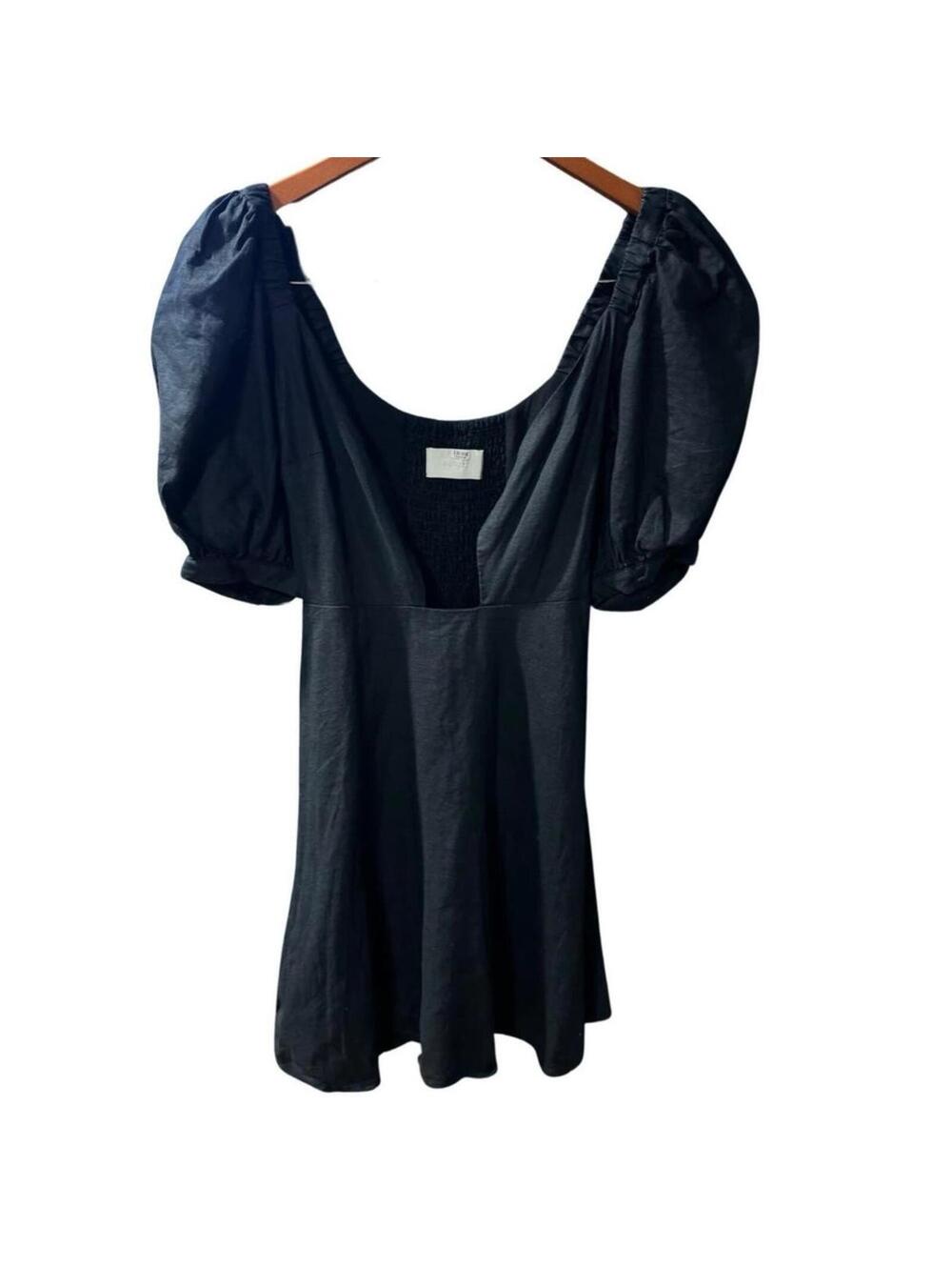 Capulet Revolve Black Bernie Dress Sz S Small No Tie Puff sleeve